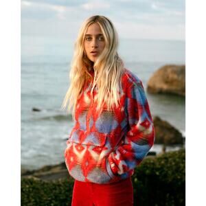 Billabong Switchback Pullover Fleece Jacket in Campfire Print Size Large